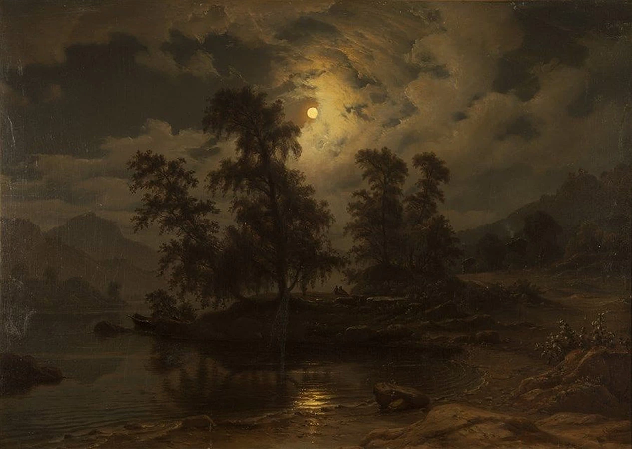 Paesaggio al chiaro di luna, (1852)